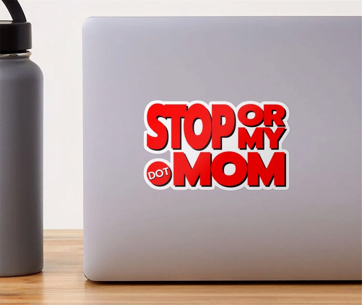Sticker mockup on laptop